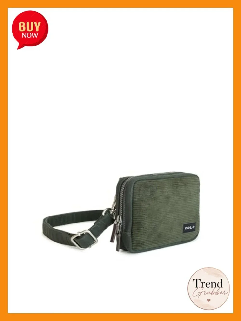 Waxed Cotton Canvas Crossbody Sling Bag with Adjustable Strap, Zipper Pocket